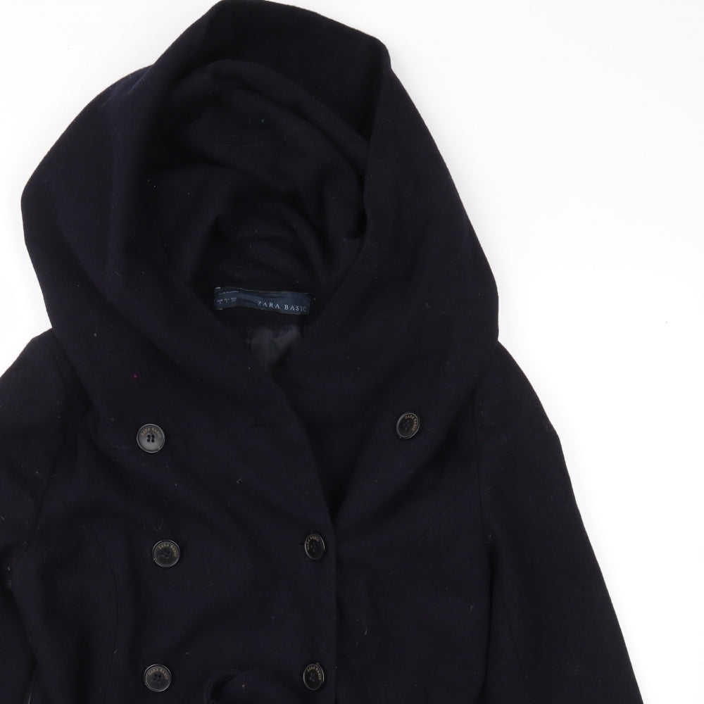 Zara Womens Blue   Overcoat Coat Size L