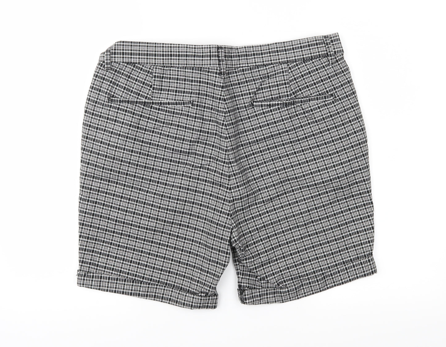 River Island Mens Black Check  Chino Shorts Size 36 in
