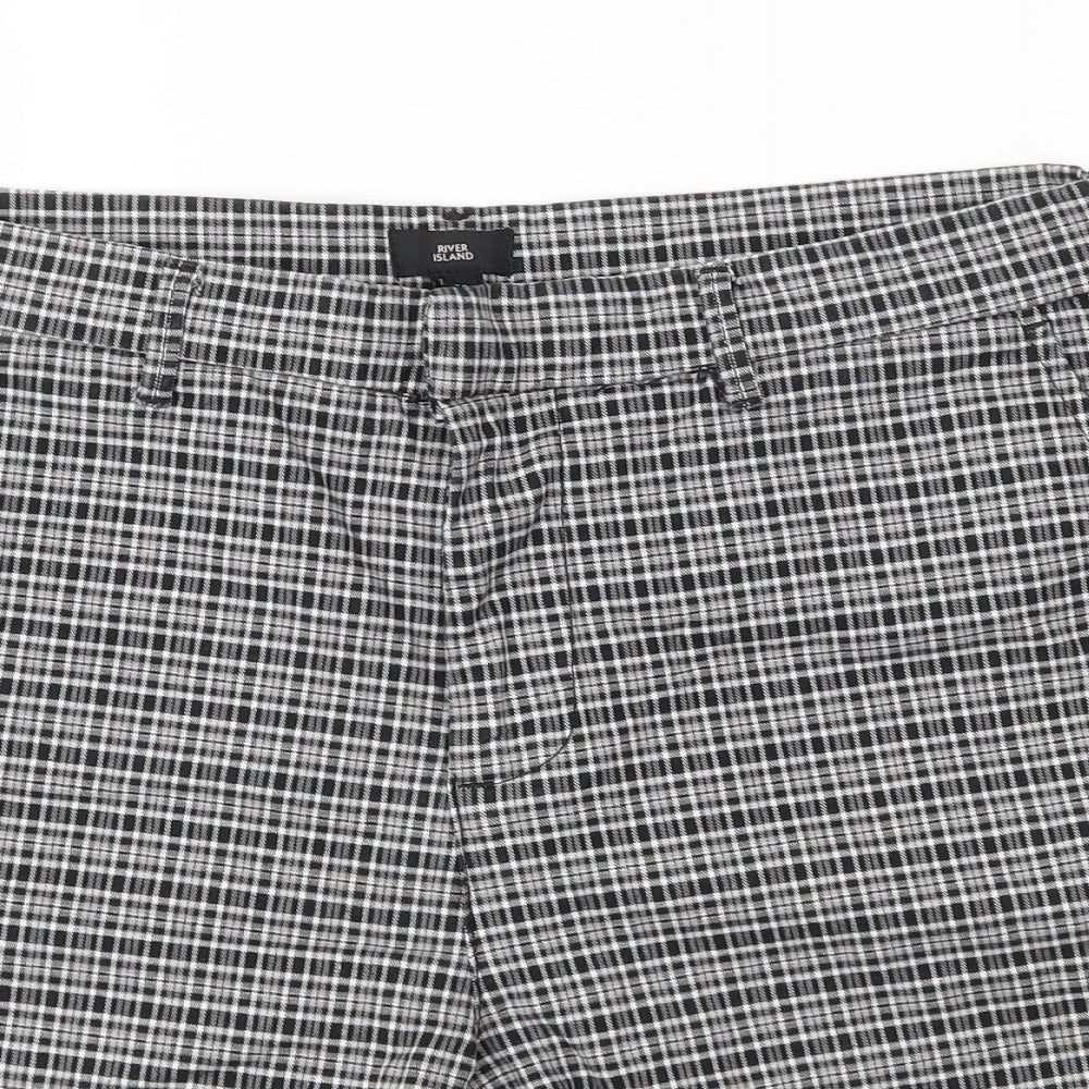 River Island Mens Black Check  Chino Shorts Size 36 in