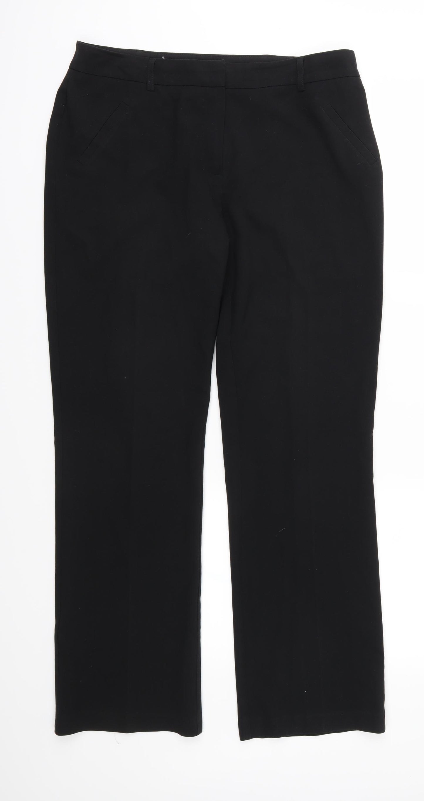 Papaya Womens Black   Trousers  Size 12 L31 in