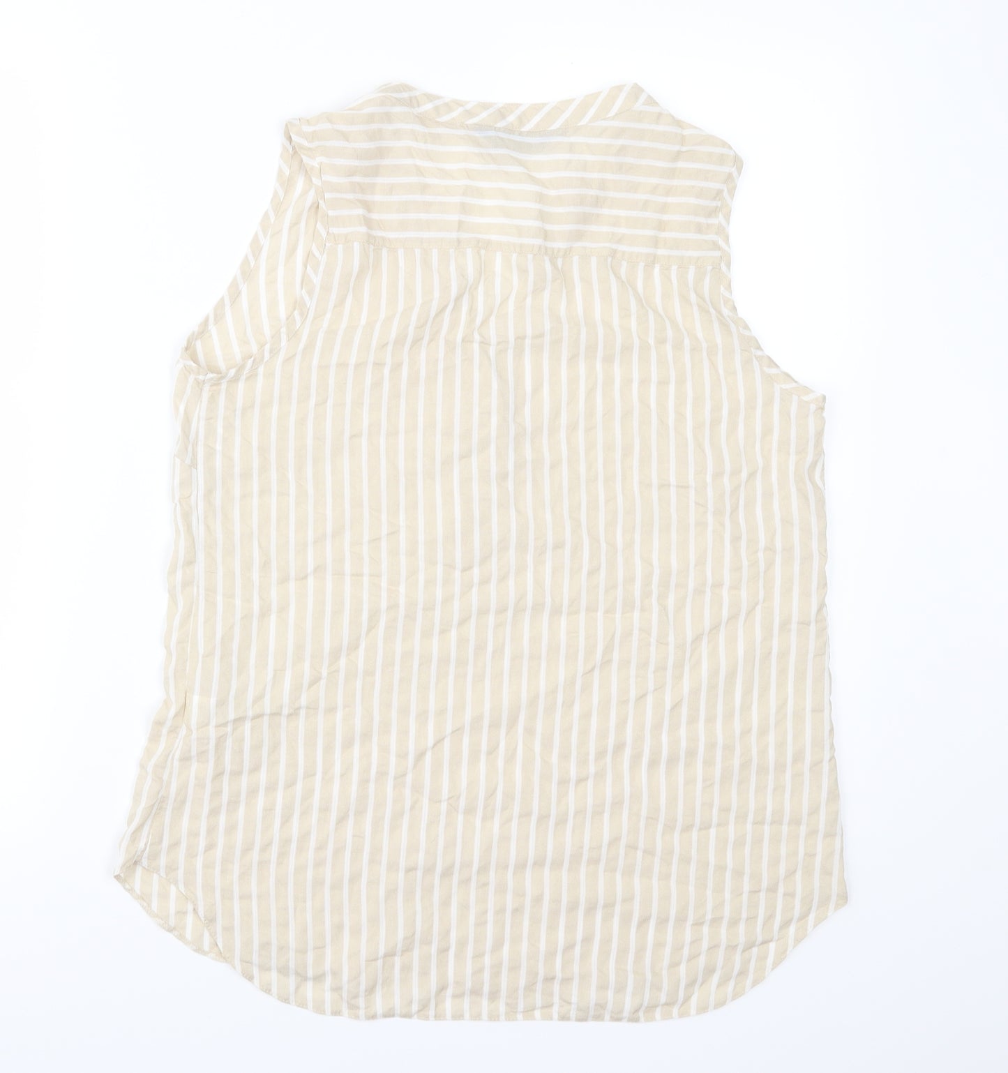 F&F Womens Beige Striped  Basic Blouse Size 10