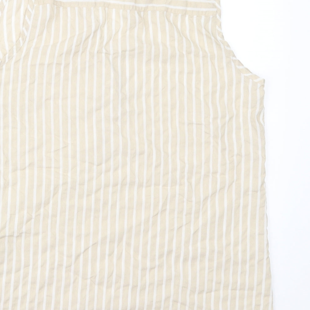 F&F Womens Beige Striped  Basic Blouse Size 10