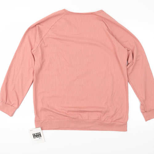 Chao Buer Womens Pink  Jersey Pullover Sweatshirt Size 8