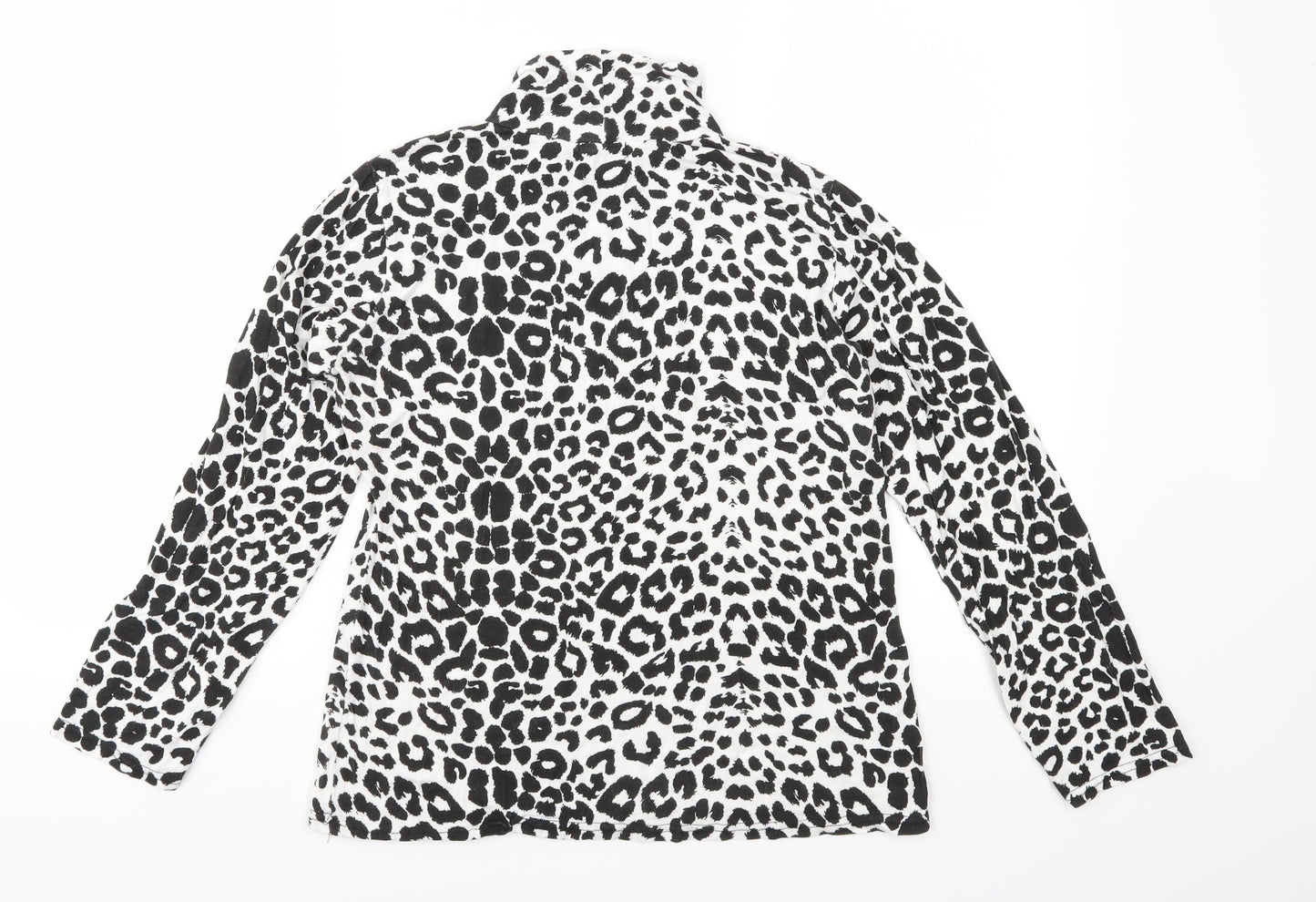 PRETTYLITTLETHING Womens Black Animal Print Jersey Basic T-Shirt Size 14