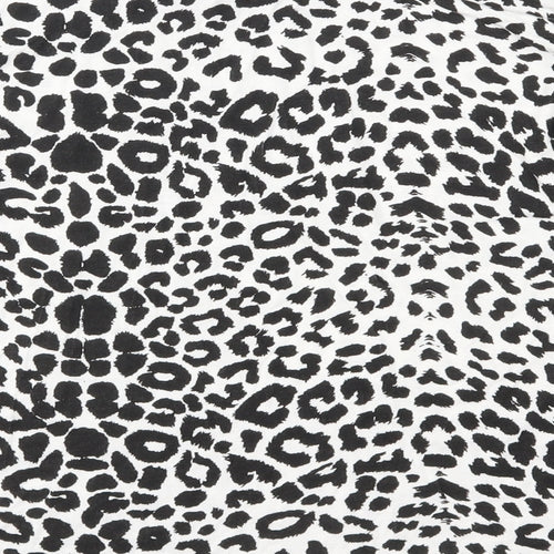 PRETTYLITTLETHING Womens Black Animal Print Jersey Basic T-Shirt Size 14