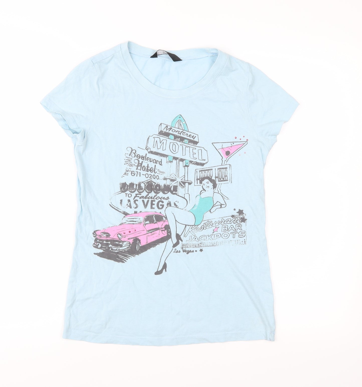 F&F Womens Blue  Jersey Basic T-Shirt Size 10