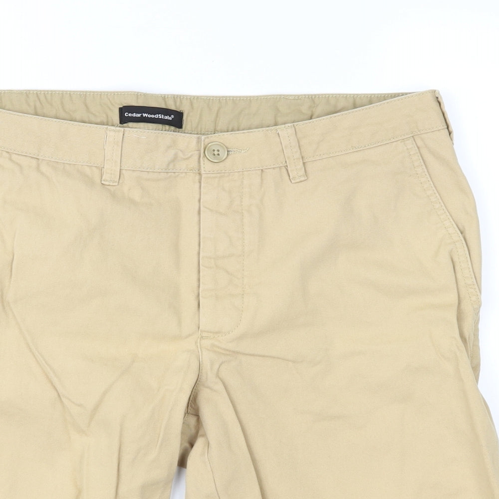 Cedar Wood State Mens Beige   Chino Shorts Size 34 in