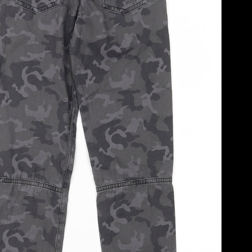 George Boys Grey Camouflage Denim Cargo Trousers Size 9-10 Years