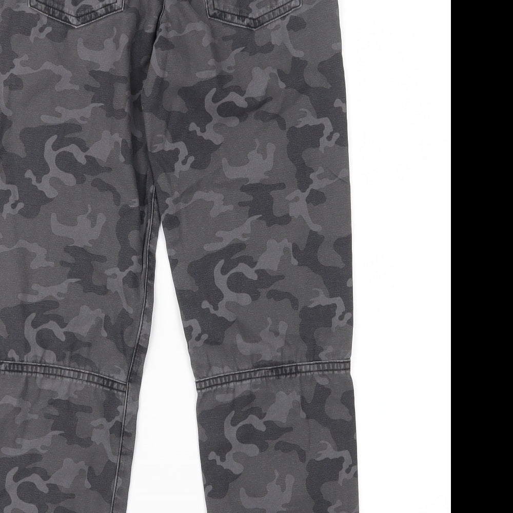 George Boys Grey Camouflage Denim Cargo Trousers Size 9-10 Years