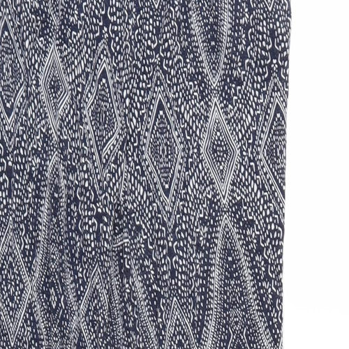 H&M Womens Blue Geometric Jersey Trousers  Size S L28 in