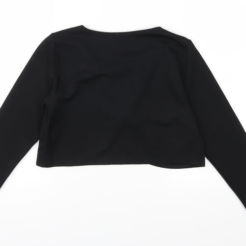 Missguided Womens Black   Cropped Blouse Size 10