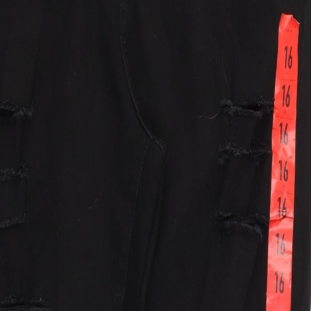 Denim & Co. Womens Black  Denim Straight Jeans Size 16 L30 in