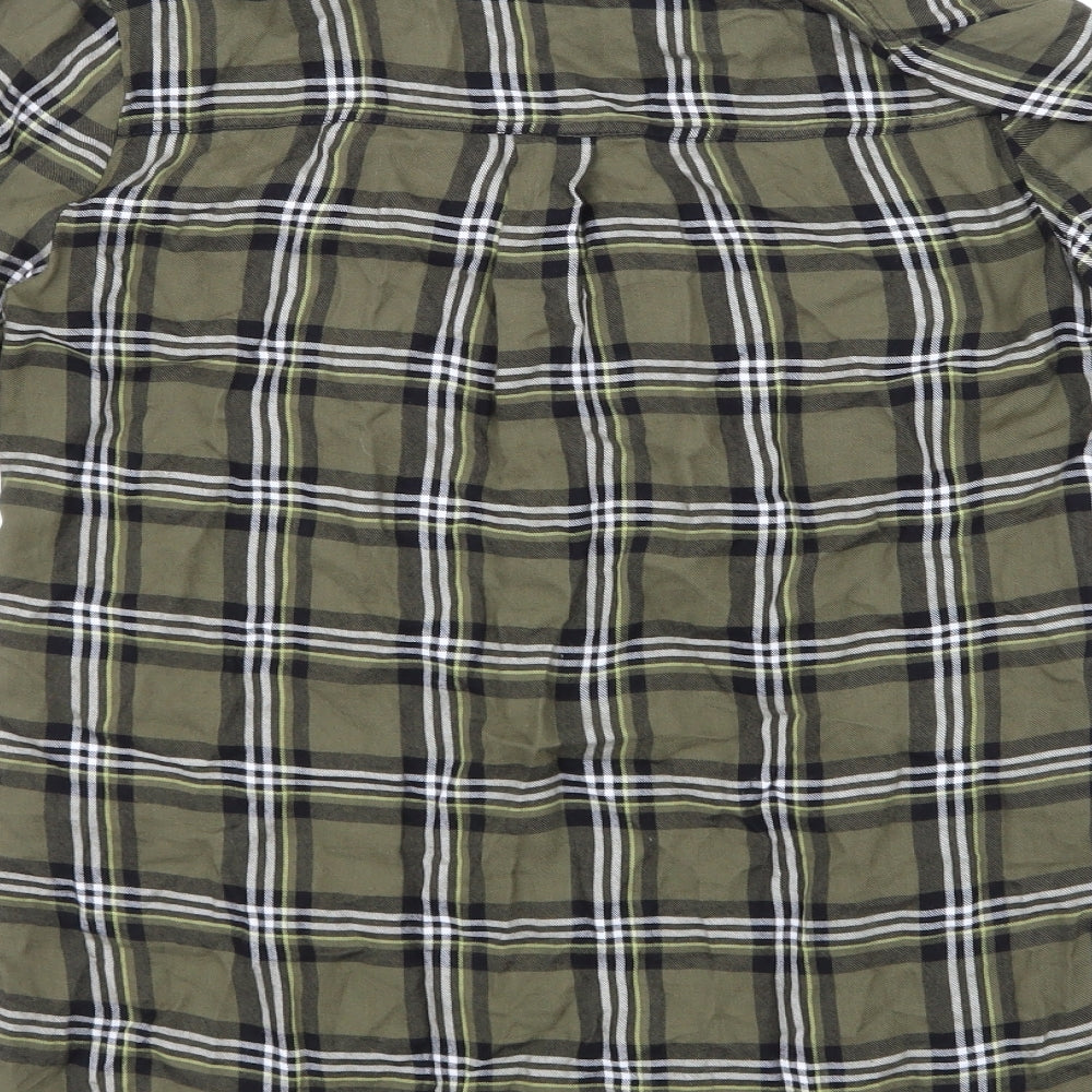 Oasis Womens Green Check  Basic Button-Up Size 6