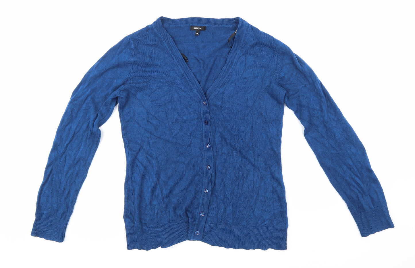 Papaya Womens Blue   Cardigan Jumper Size 14