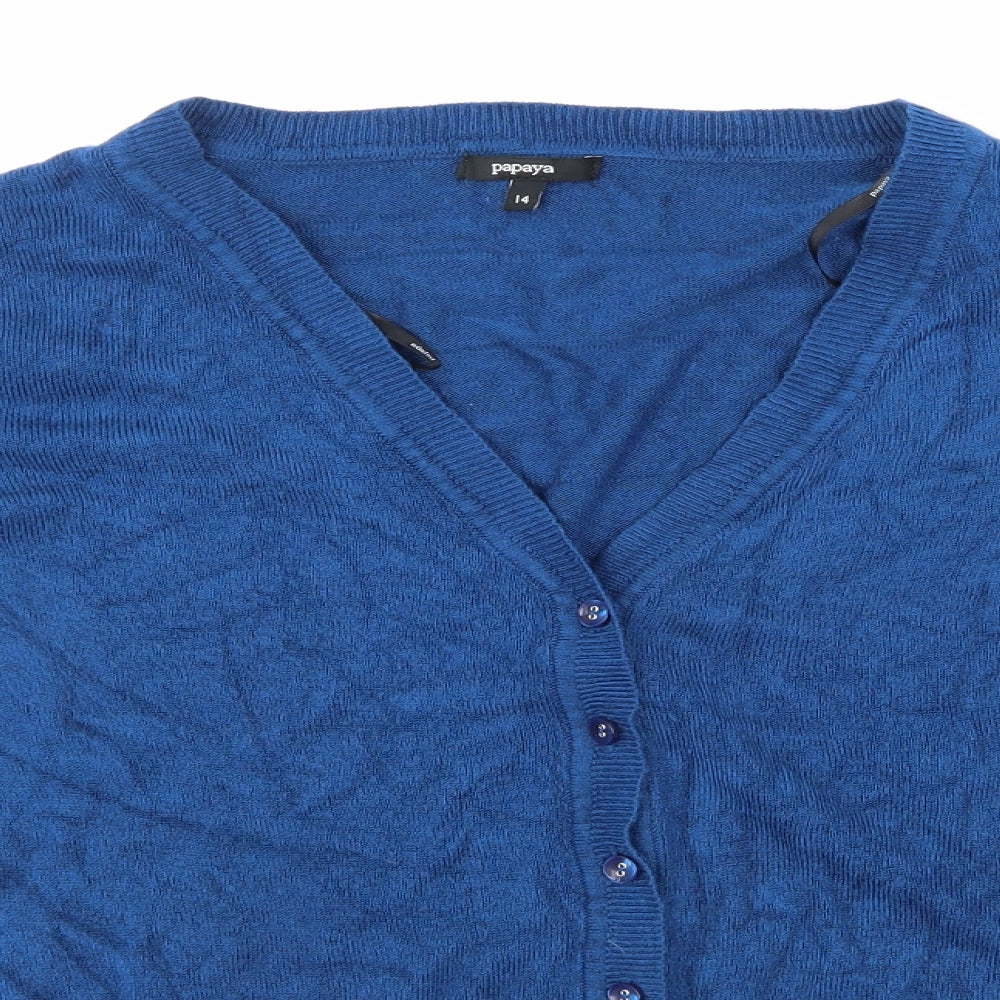 Papaya Womens Blue   Cardigan Jumper Size 14
