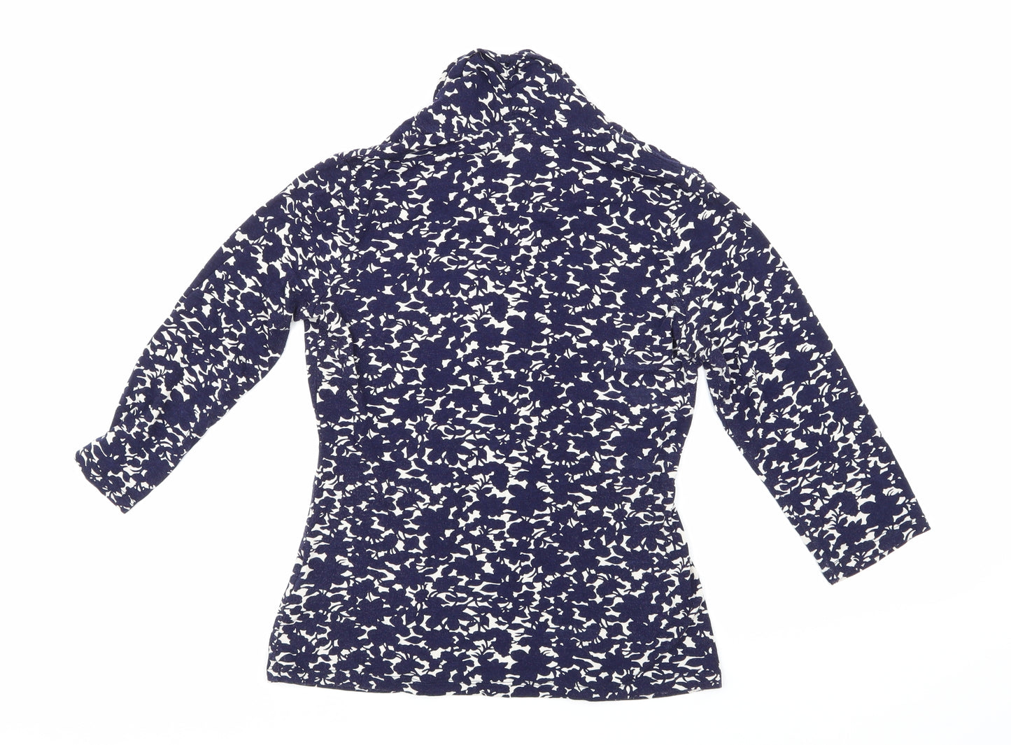 Papaya Womens Blue Floral  Basic T-Shirt Size 12
