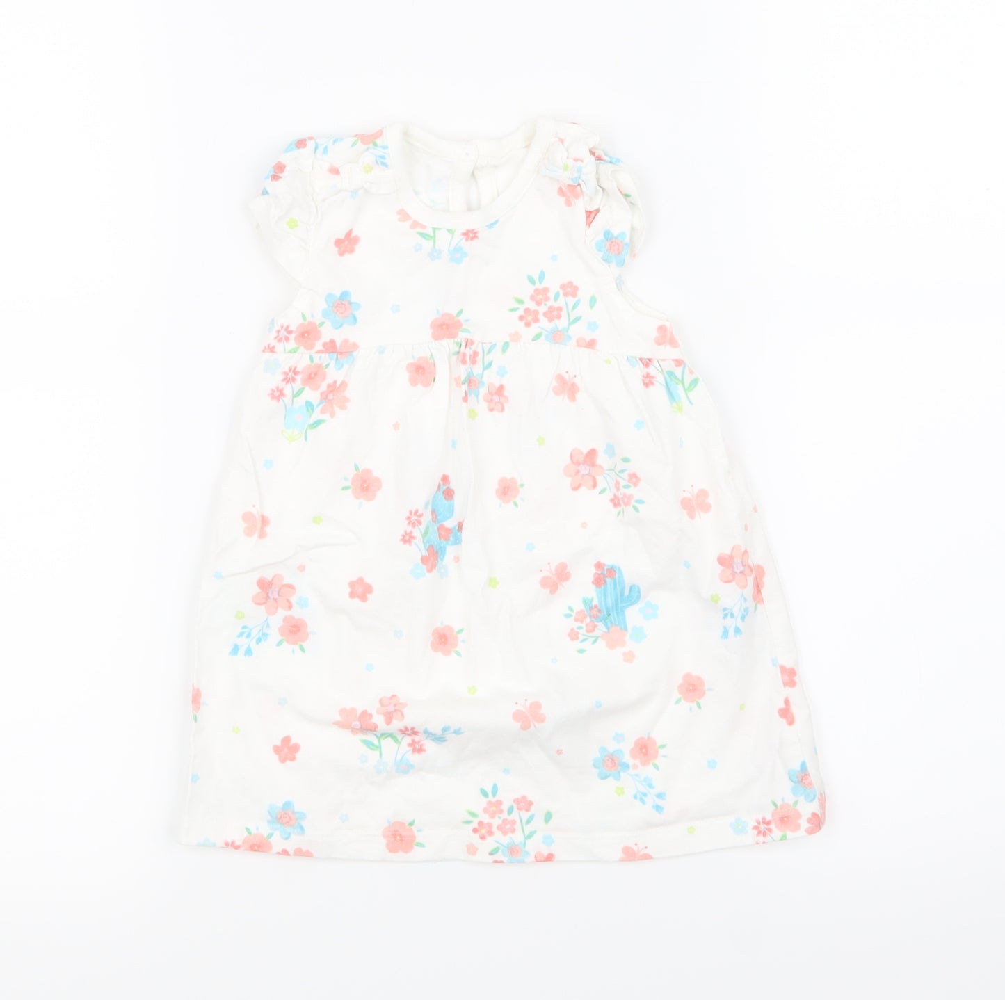 George Girls White Floral  A-Line  Size 6-9 Months