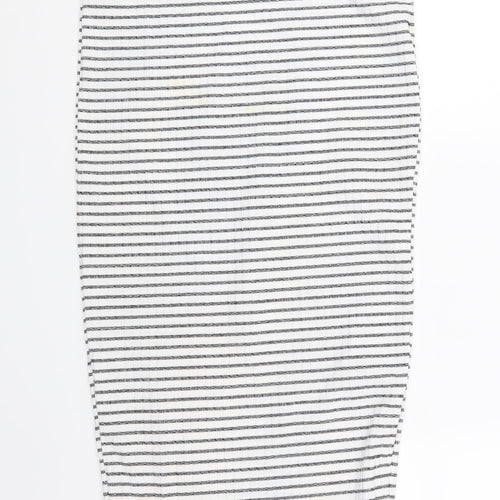Dorothy Perkins Womens White Striped  A-Line Skirt Size 8