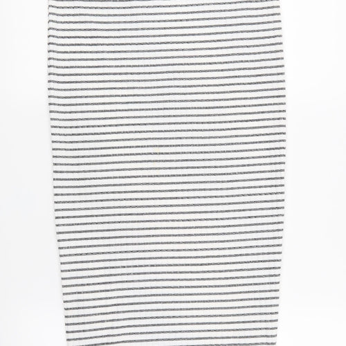 Dorothy Perkins Womens White Striped  A-Line Skirt Size 8