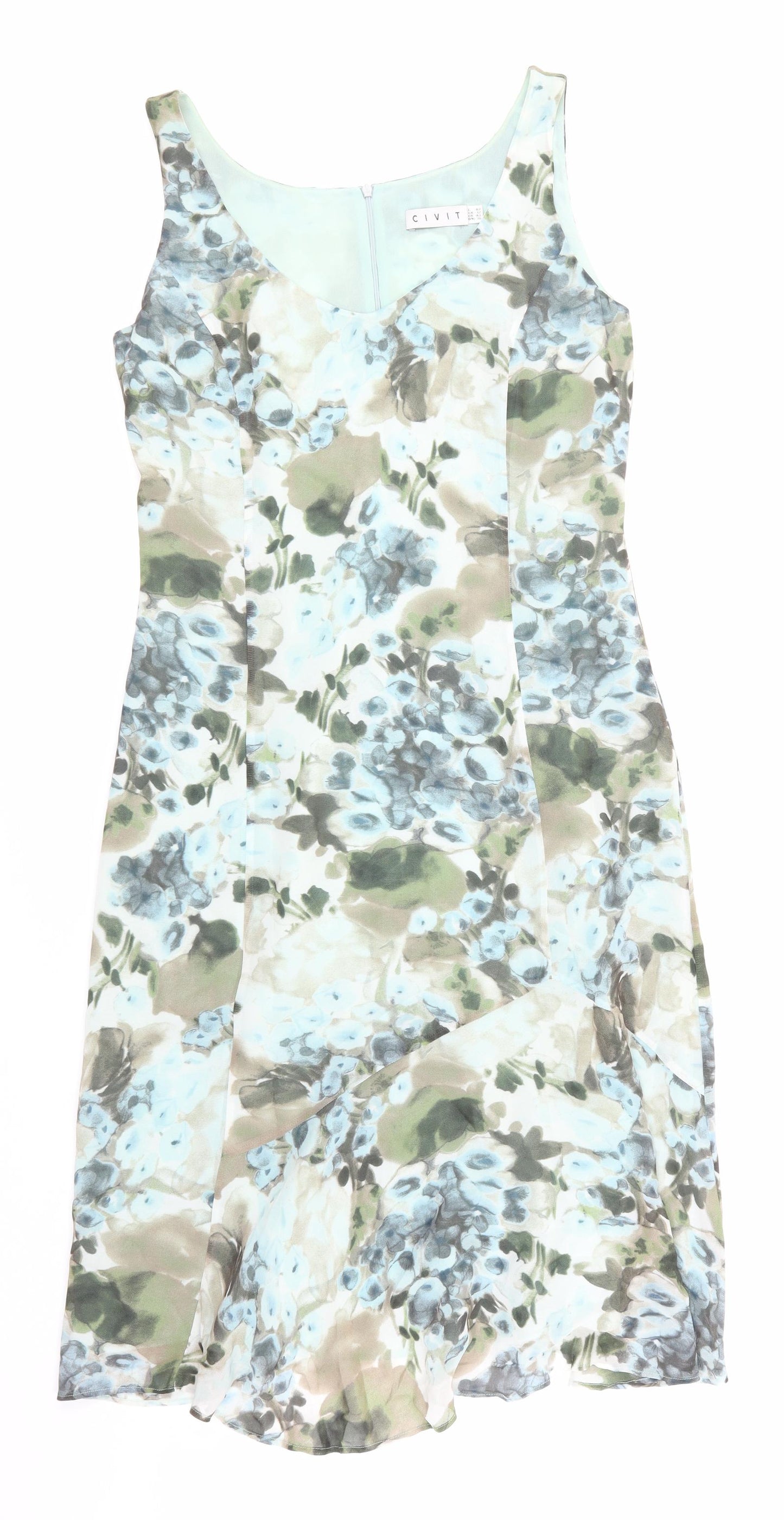 Civit Womens Blue Floral  A-Line  Size 12