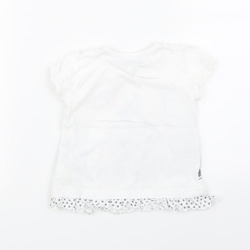 Disney Girls White   Basic T-Shirt Size 12-18 Months