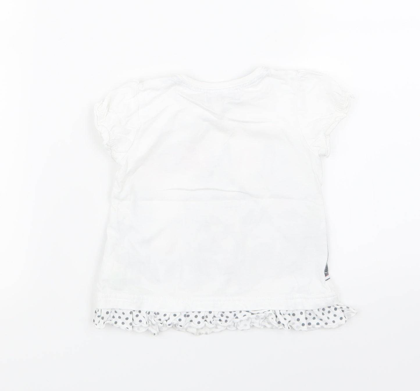 Disney Girls White   Basic T-Shirt Size 12-18 Months