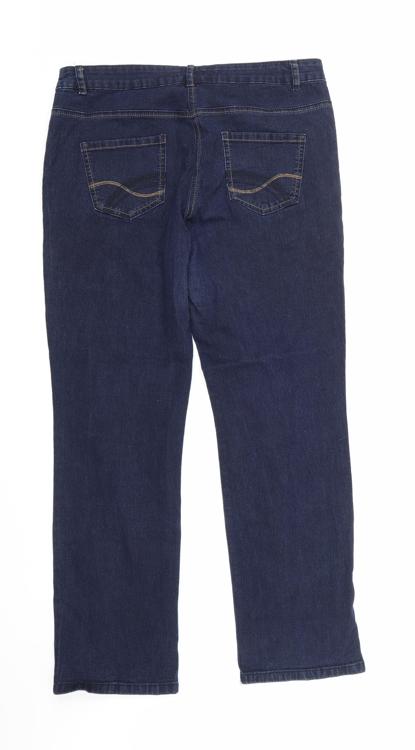 TU Womens Blue  Denim Straight Jeans Size 16 L28 in