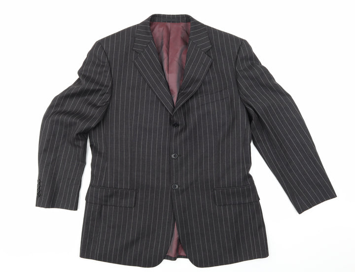 Deha Villand Mens Grey Striped Jacket Suit Jacket Size 42