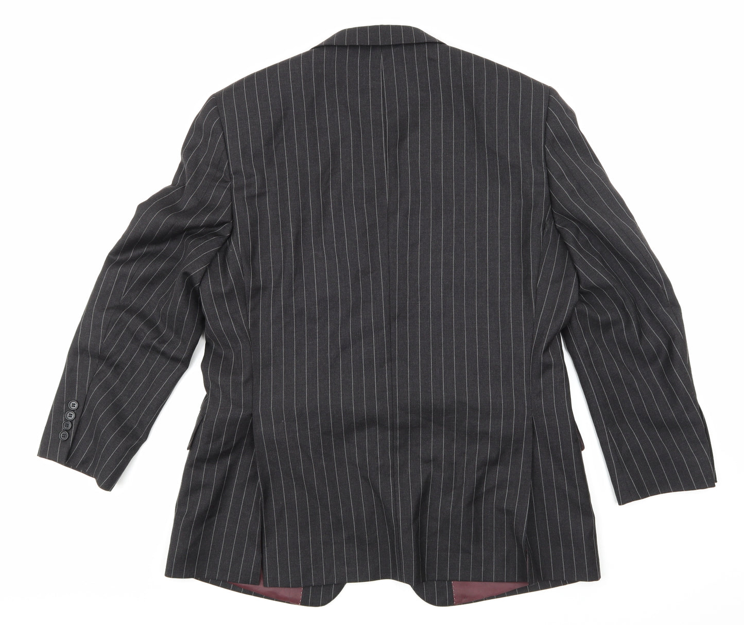 Deha Villand Mens Grey Striped  Jacket Suit Jacket Size 42