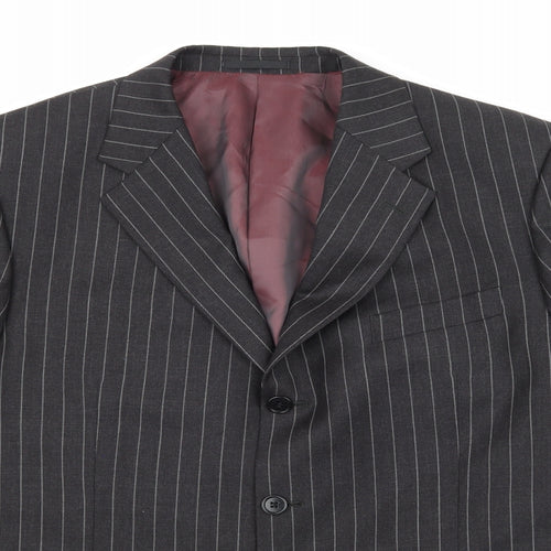 Deha Villand Mens Grey Striped  Jacket Suit Jacket Size 42
