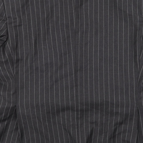 Deha Villand Mens Grey Striped  Jacket Suit Jacket Size 42