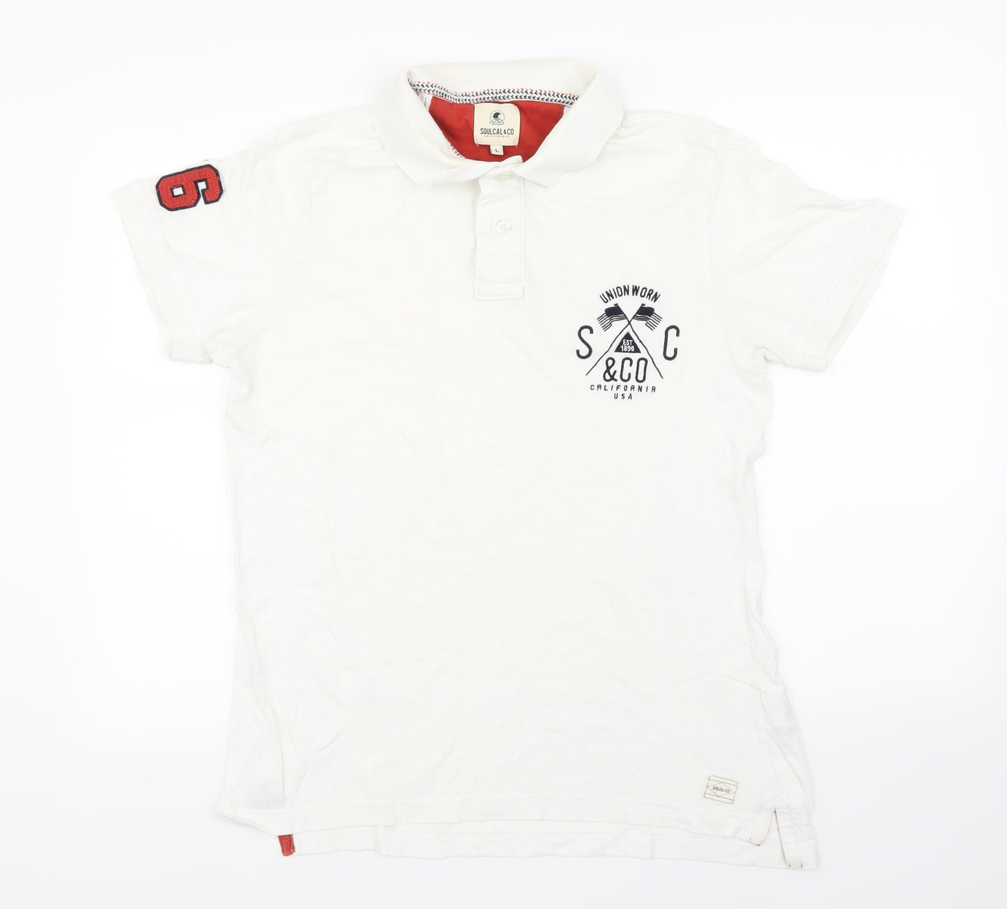 SoulCal&Co Mens White    T-Shirt Size L
