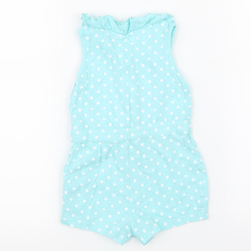 Young Dimension Girls Blue Polka Dot  Babygrow One-Piece Size 12-18 Months