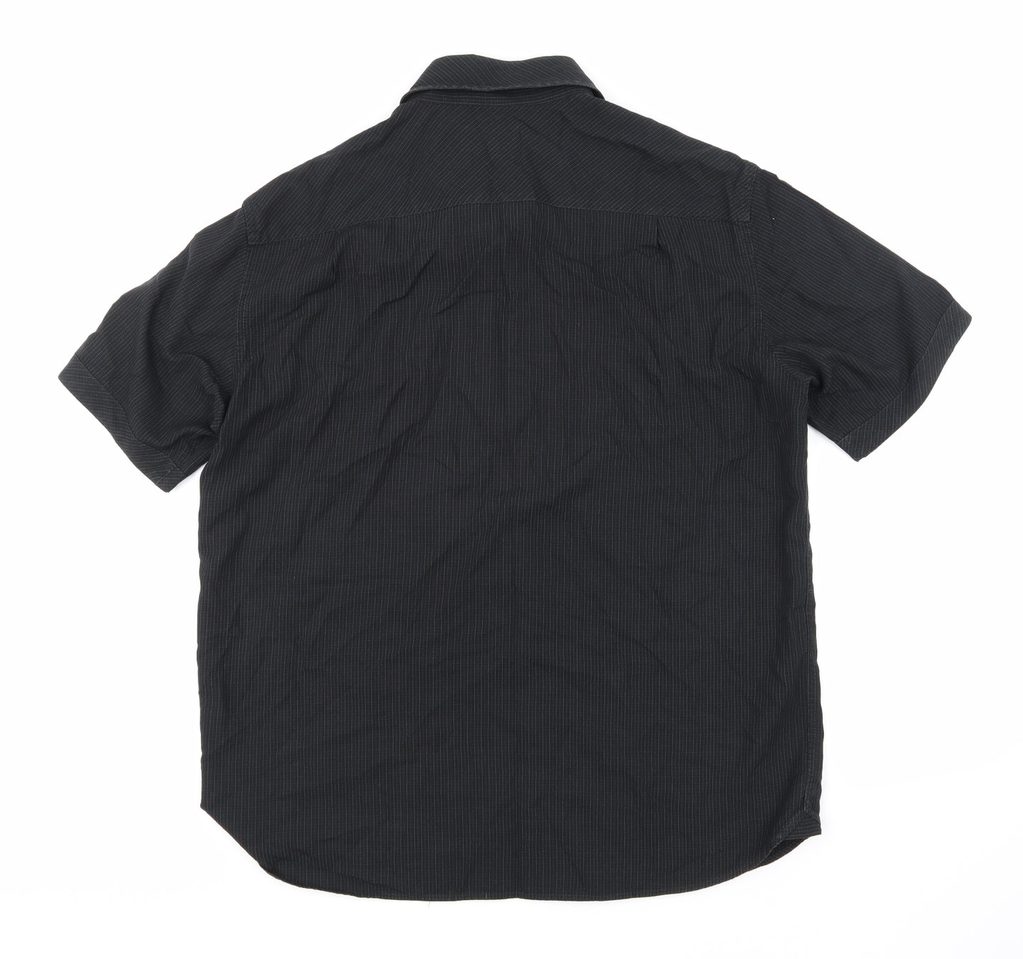 Marks and Spencer Mens Black Check   Dress Shirt Size L