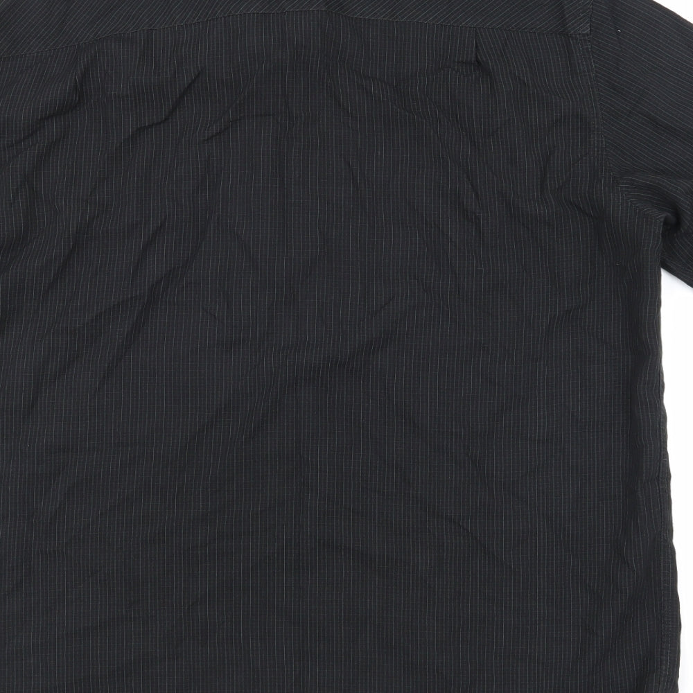 Marks and Spencer Mens Black Check   Dress Shirt Size L