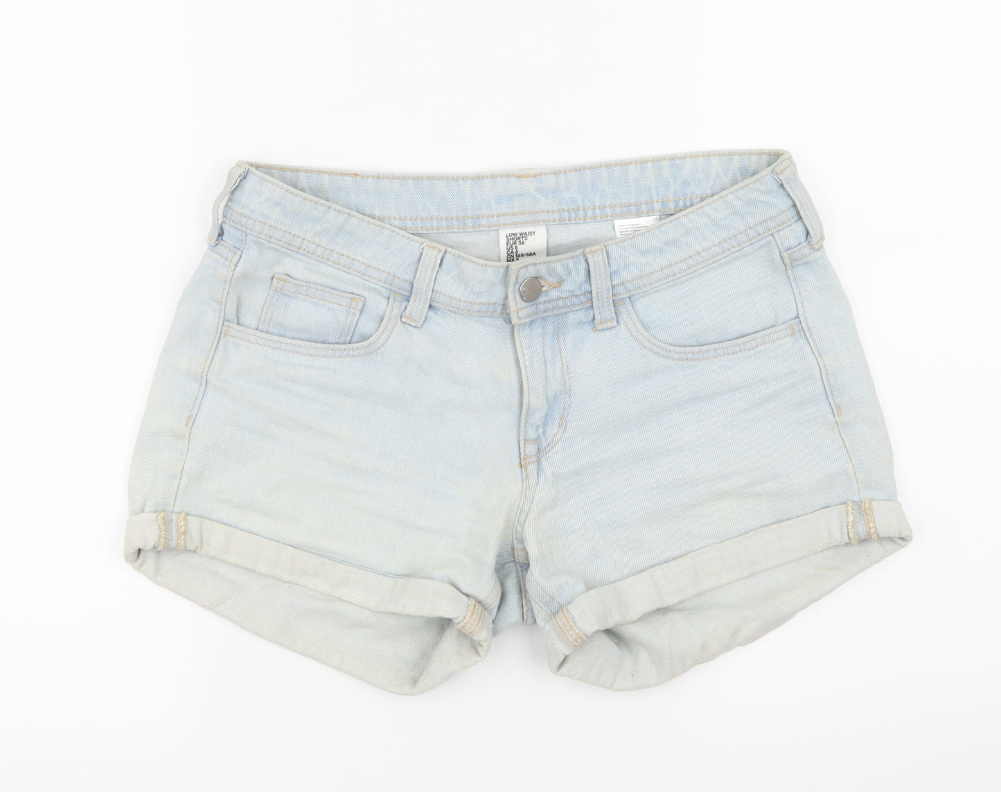 H&M Womens Blue  Denim Hot Pants Shorts Size 8
