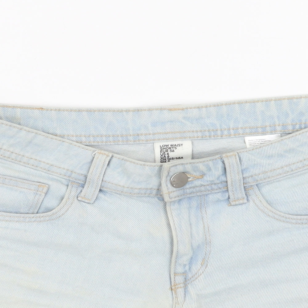 H&M Womens Blue  Denim Hot Pants Shorts Size 8