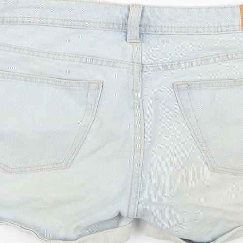 H&M Womens Blue  Denim Hot Pants Shorts Size 8