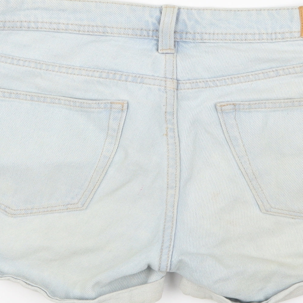 H&M Womens Blue  Denim Hot Pants Shorts Size 8