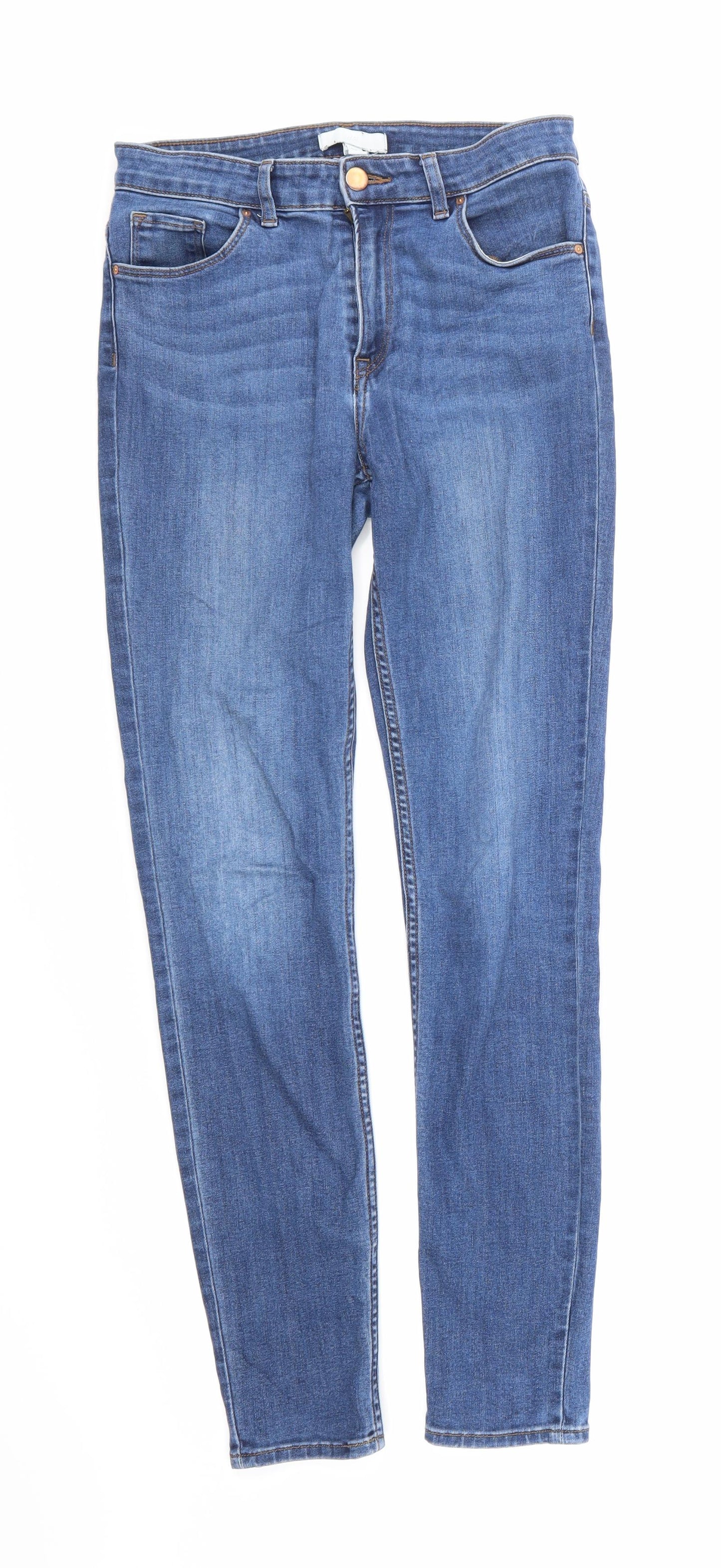 H&M Womens Blue  Denim Skinny Jeans Size 10 L28 in