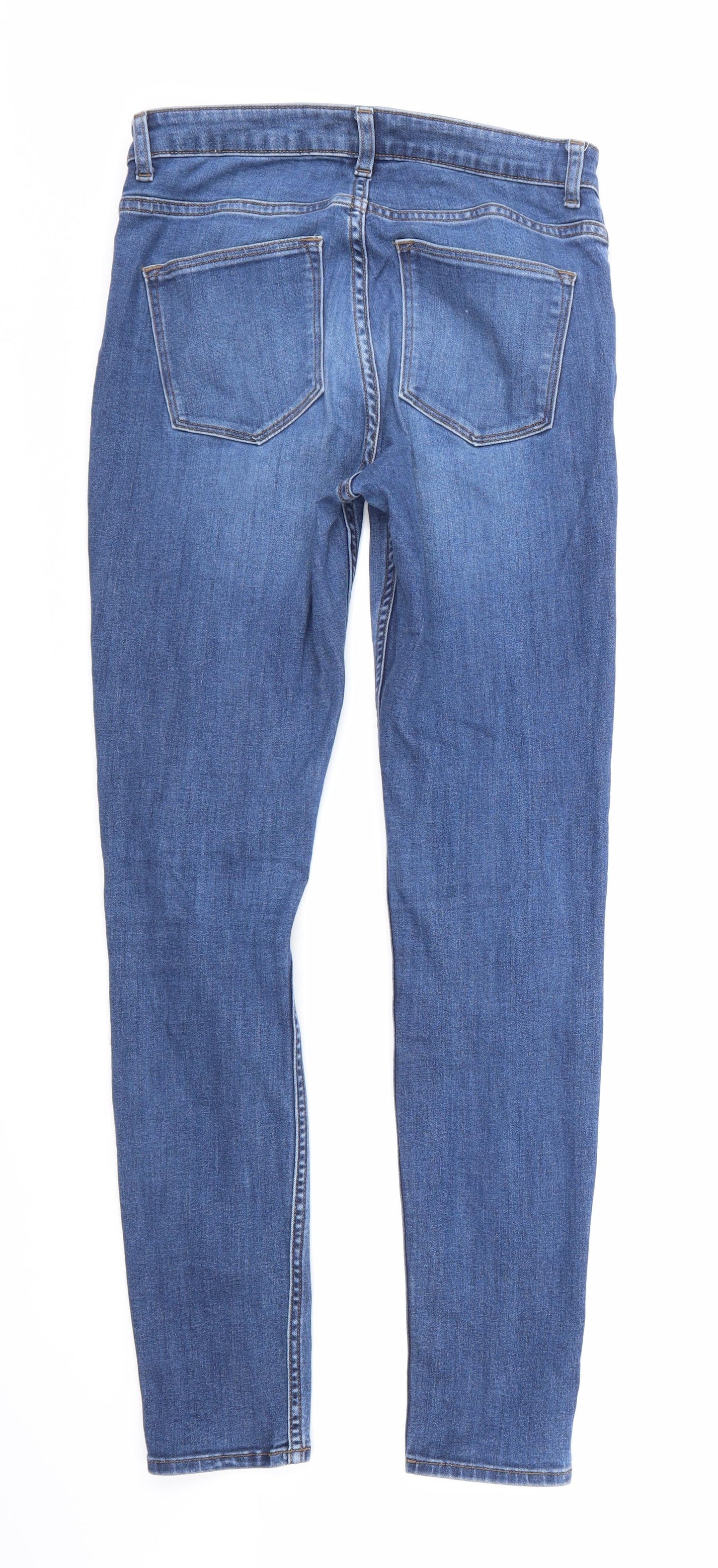 H&M Womens Blue  Denim Skinny Jeans Size 10 L28 in