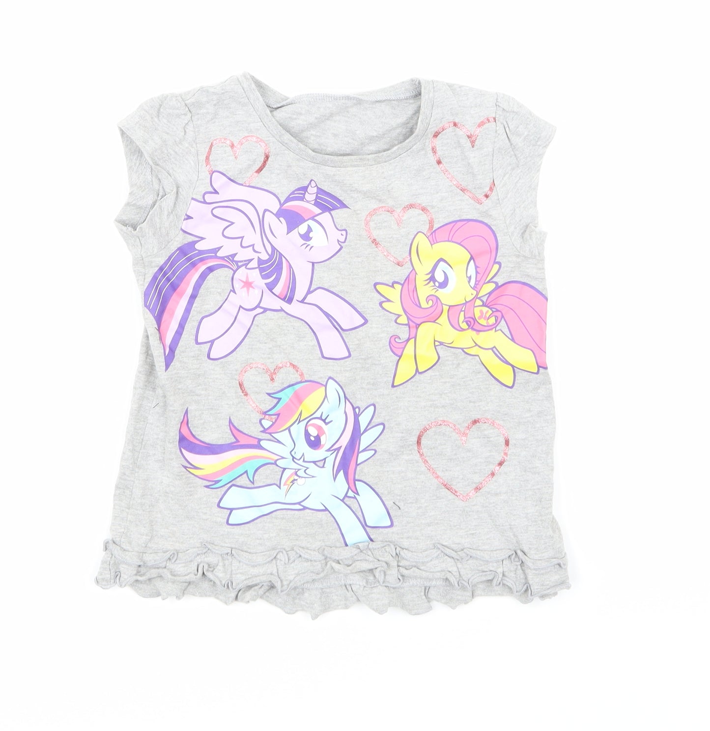 My Little Pony Girls Grey   Basic T-Shirt Size 3-4 Years