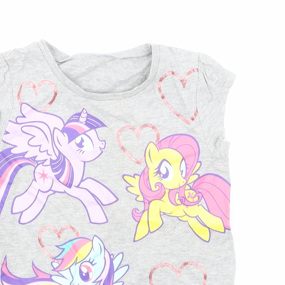 My Little Pony Girls Grey   Basic T-Shirt Size 3-4 Years