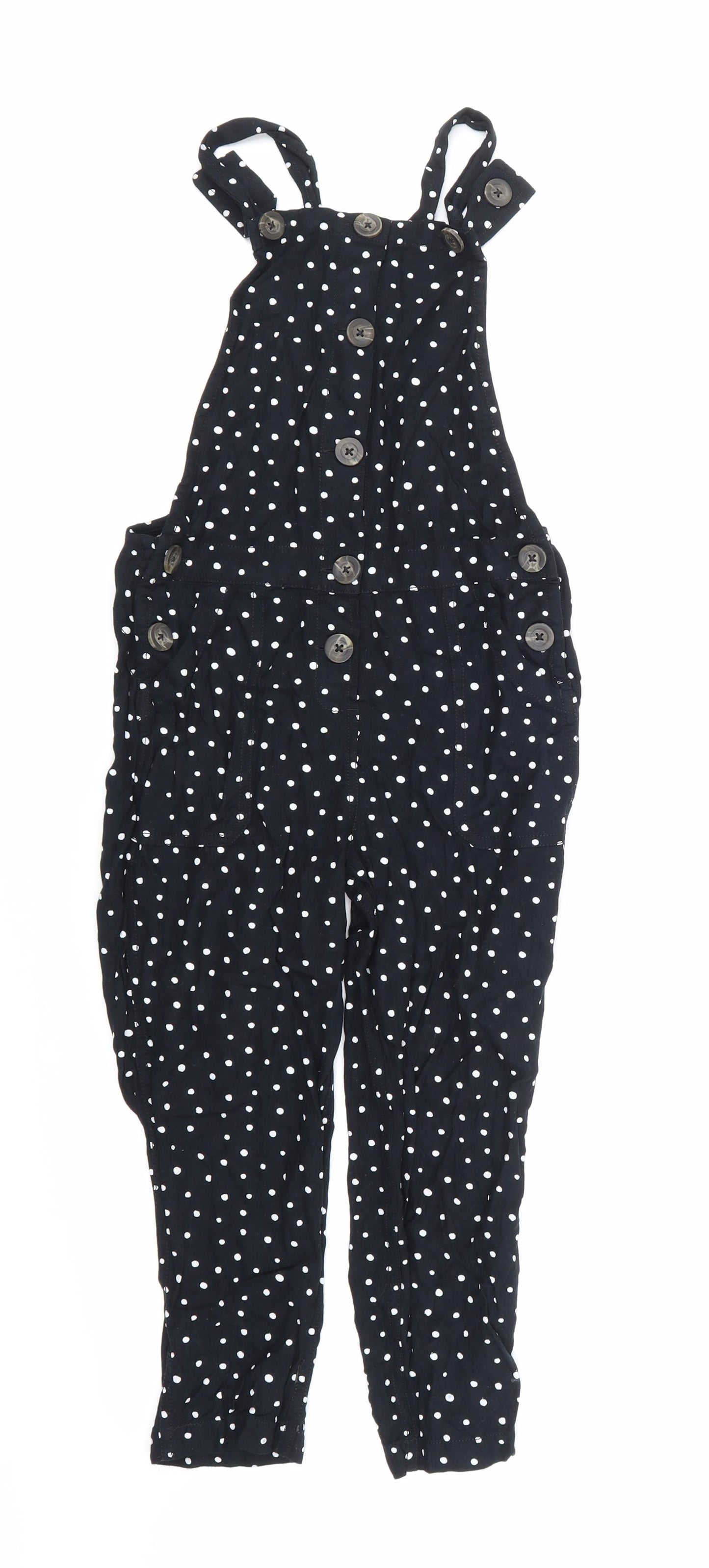 NEXT Girls Black Polka Dot  Jumpsuit One-Piece Size 7 Years