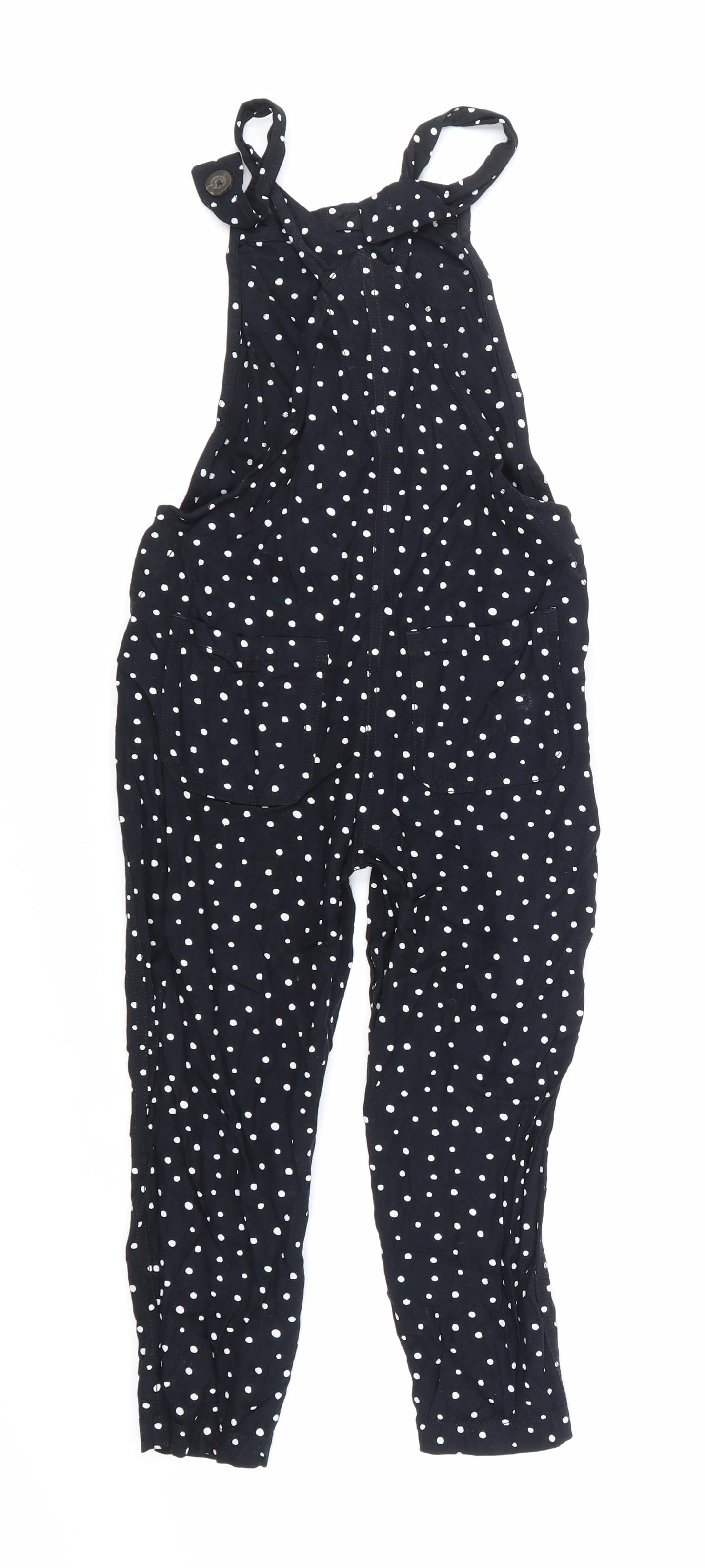 NEXT Girls Black Polka Dot  Jumpsuit One-Piece Size 7 Years