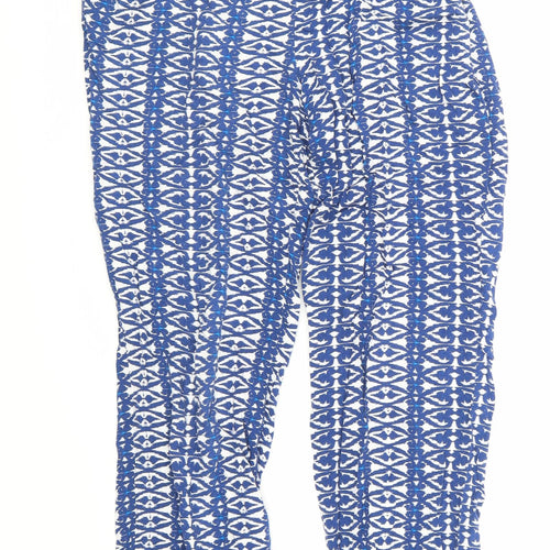 F&F Womens Blue Geometric  Trousers  Size 10 L22 in
