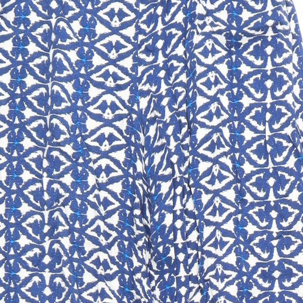 F&F Womens Blue Geometric  Trousers  Size 10 L22 in