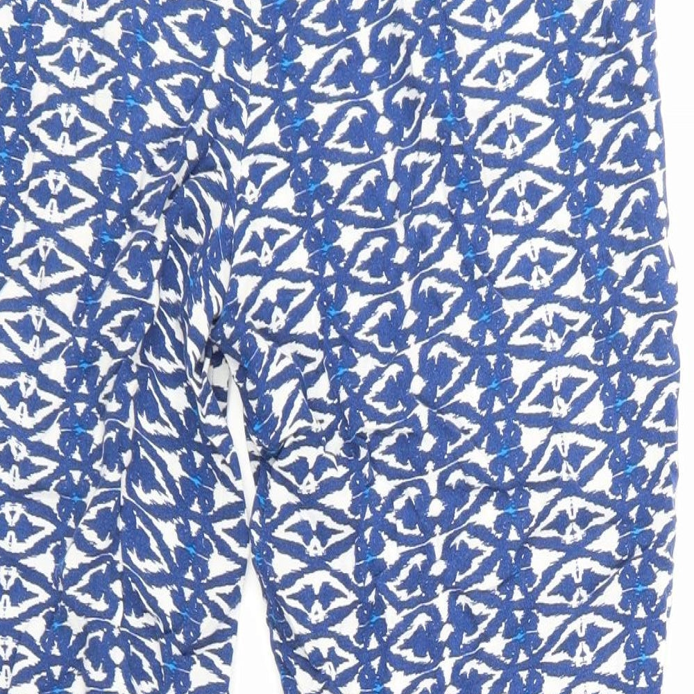 F&F Womens Blue Geometric  Trousers  Size 10 L22 in