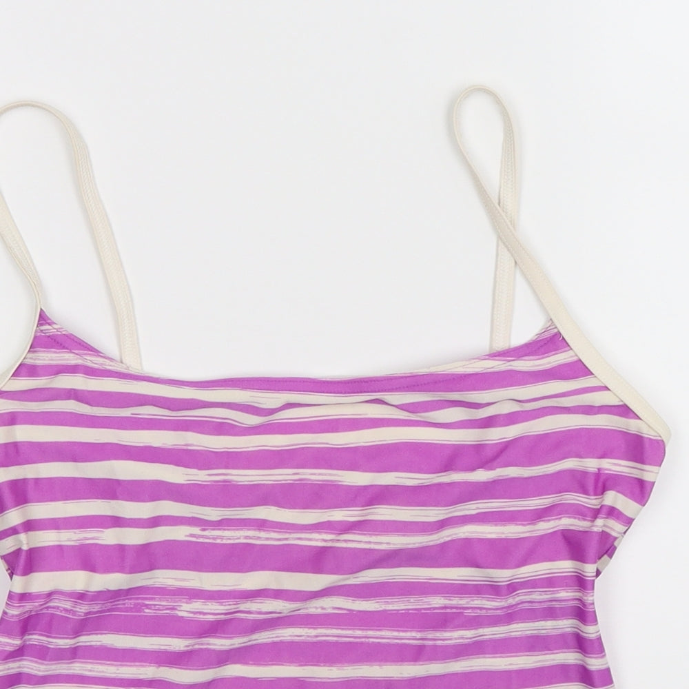Marks and Spencer Womens Purple Striped  Basic Tank Size 12