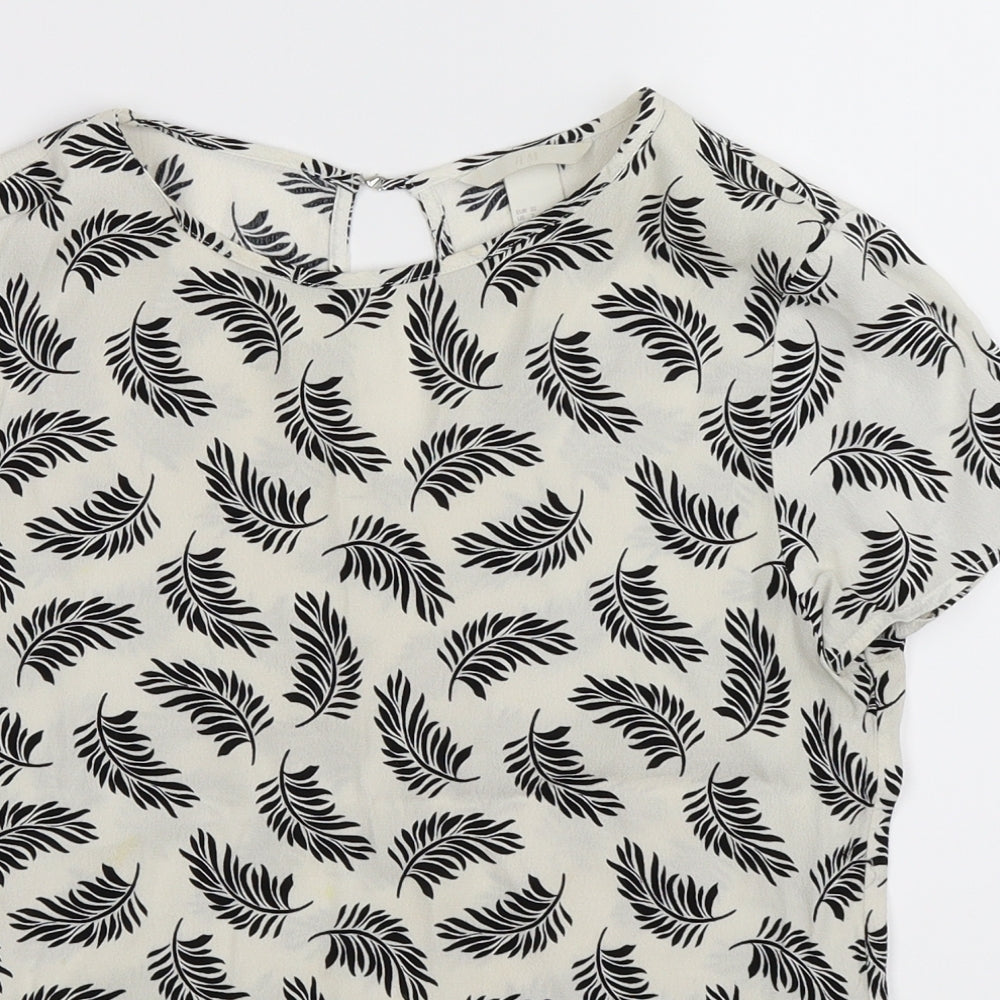 H&M Womens White   Basic T-Shirt Size 6